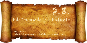 Háromszéki Baldvin névjegykártya